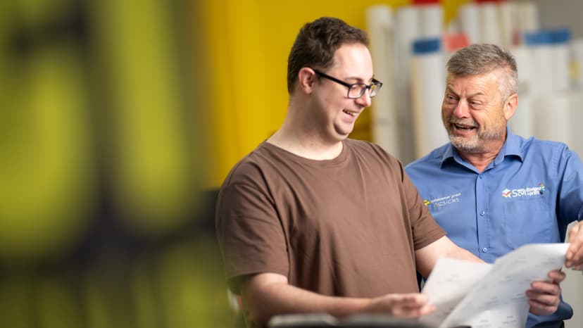 DES participant Sean discusses a project with this employer at their business.