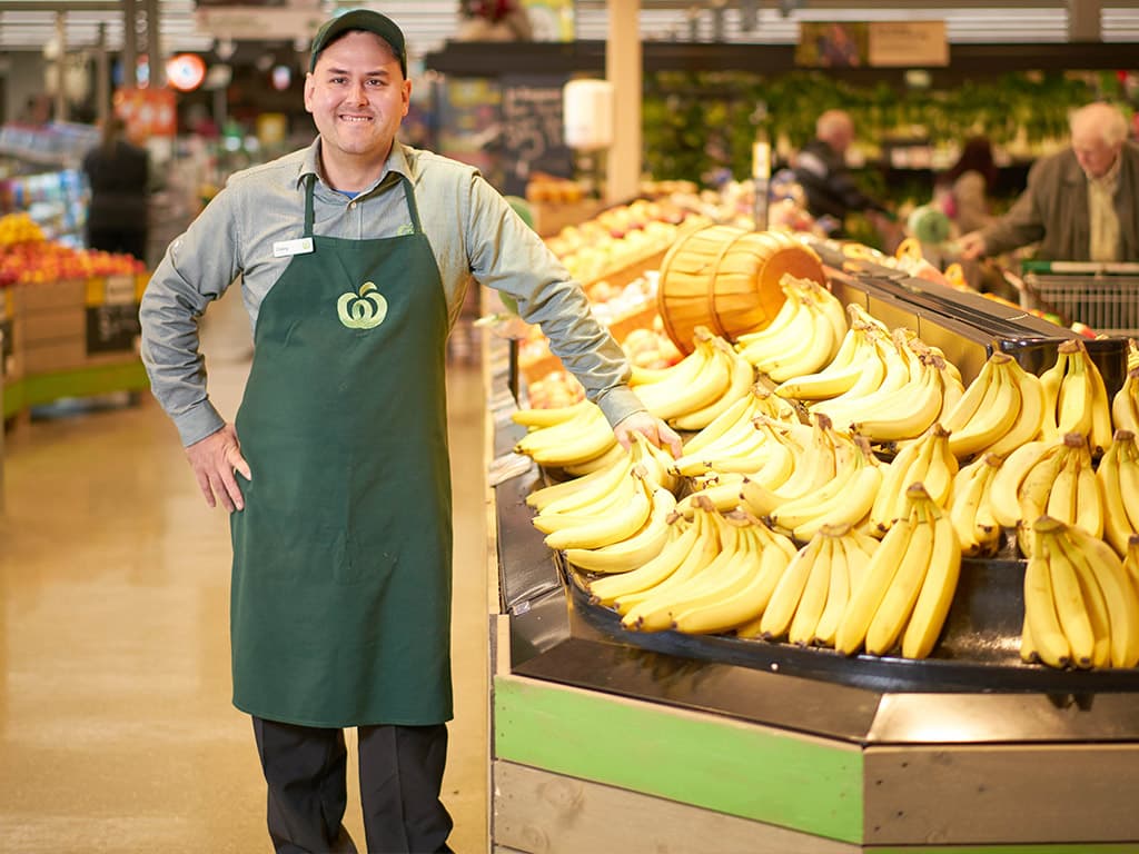 Caley_at_work_bananas