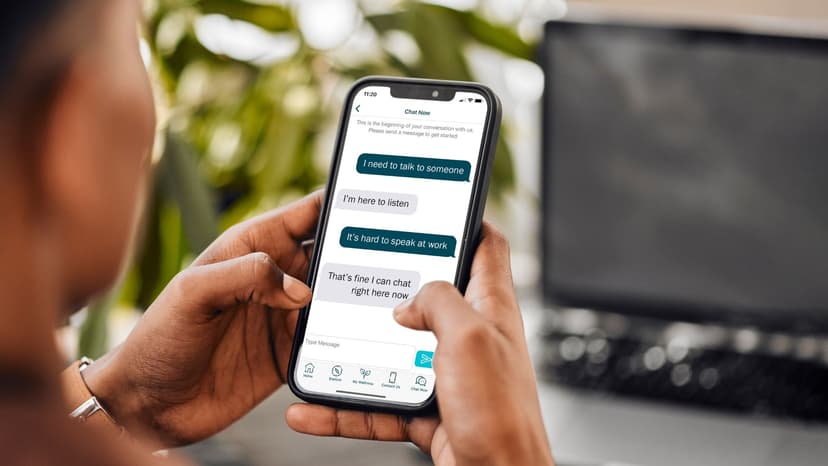 Close up at a health support app on a phone